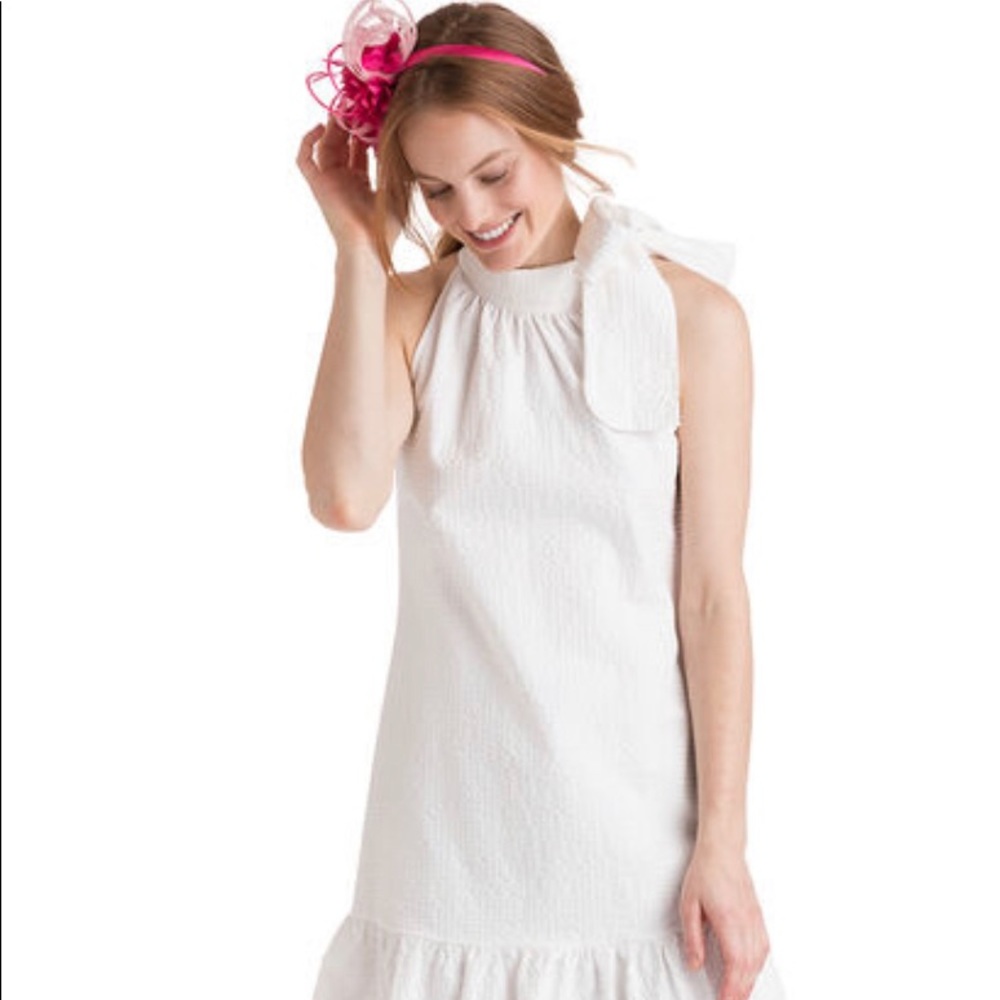Vineyard Vines New with tags seersucker Kentucky derby white dress size Small